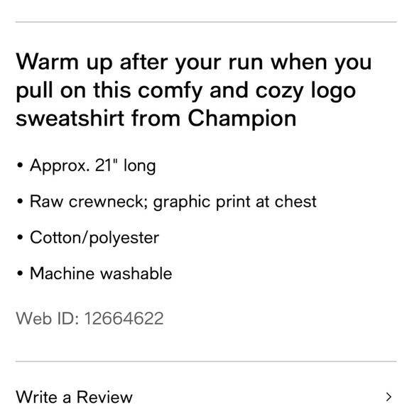 Champion Sweatshirt NWT French Terry Flotal Logo Frayed Neckline Women’s S - Picture 4 of 5